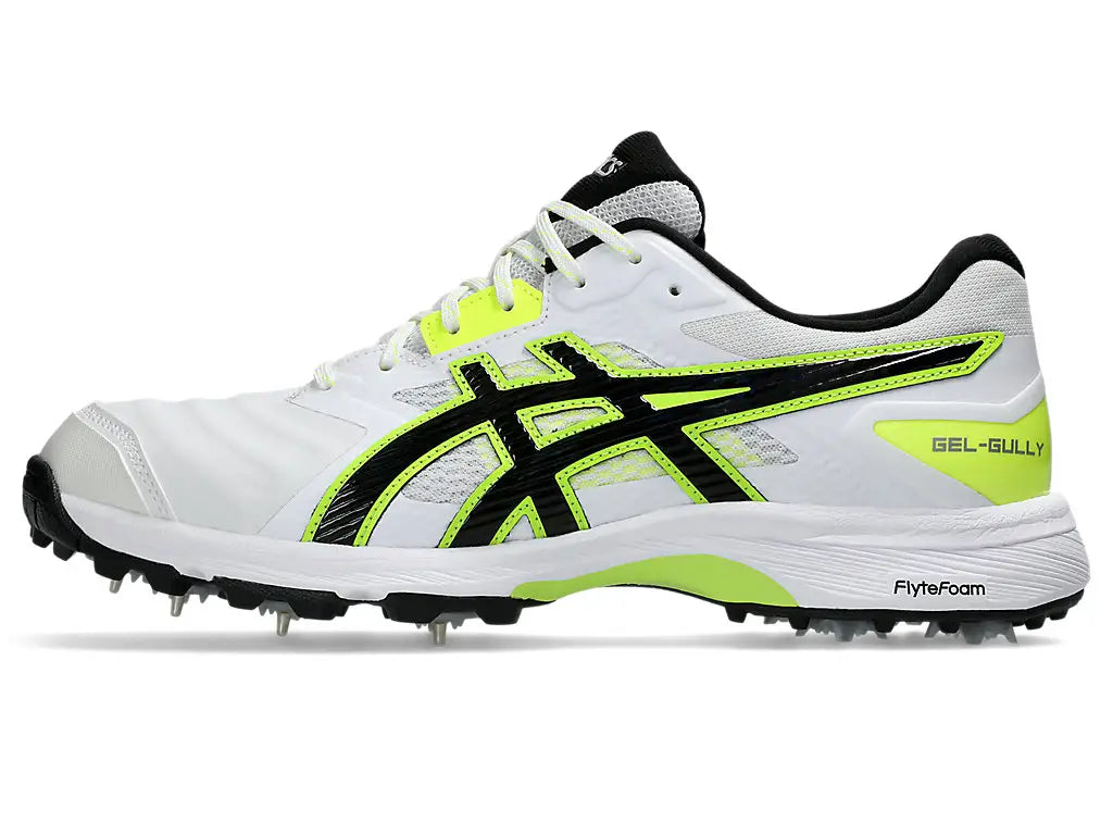 ASICS Gel Gully 7 White/Safety Yellow Cricket Shoes