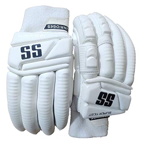 SS Super Test White Cricket Batting Gloves