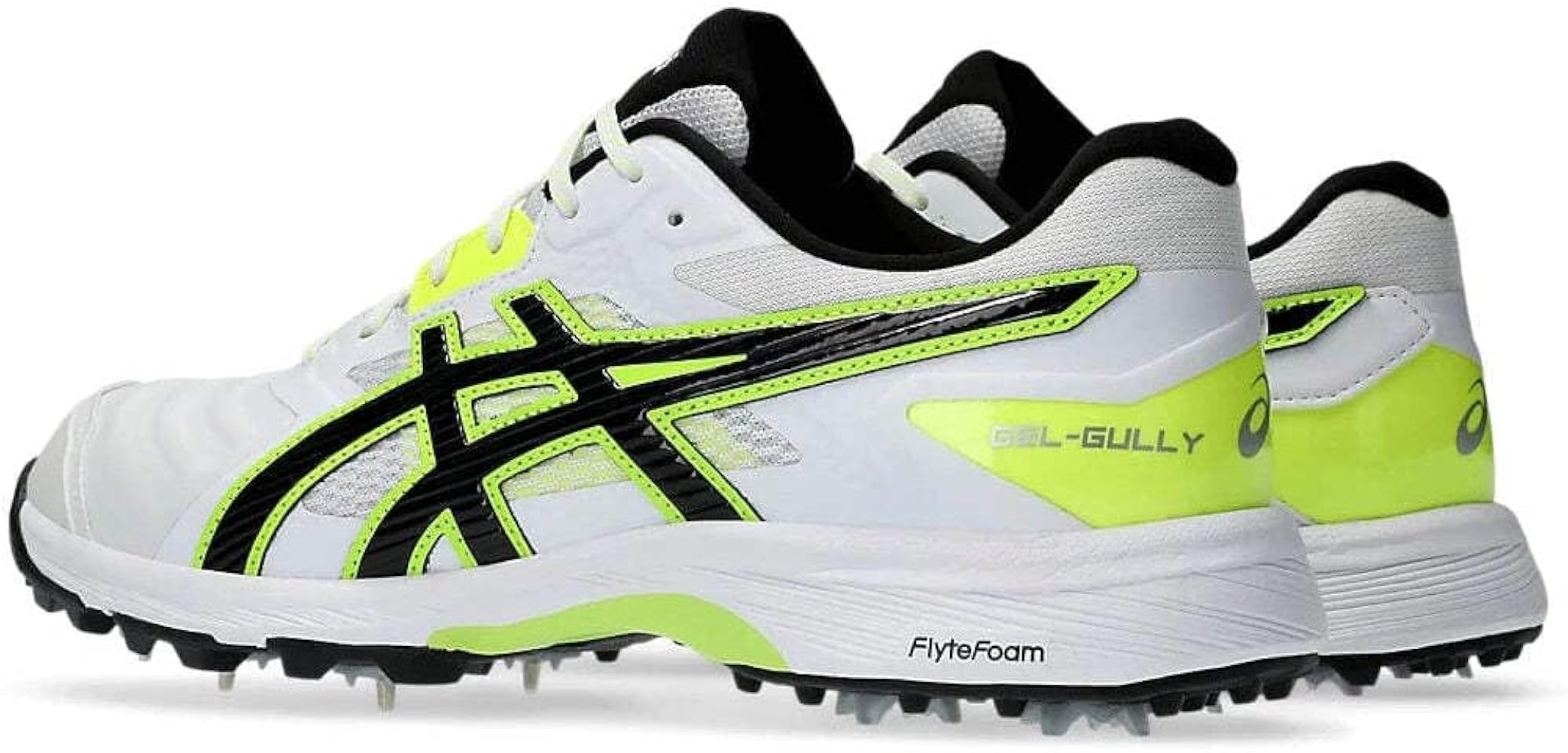 ASICS Gel Gully 7 White/Safety Yellow Cricket Shoes