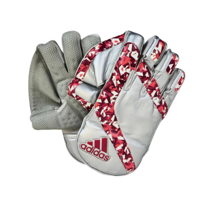 Adidas Wicket Keeping Gloves Silver/Red Adult