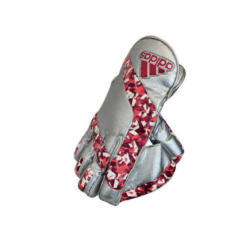 Adidas Wicket Keeping Gloves Silver/Red Adult